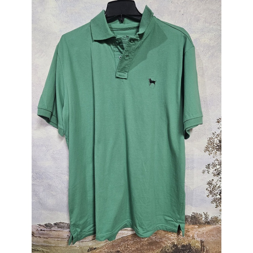 The Black Dog Polo Shirt Mens XL  Green Pique Embroidered Dog Logo